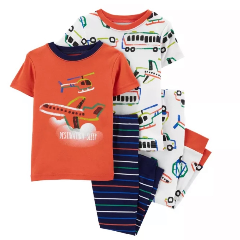 Boy’s 4-Piece Snug Fit Cotton PJs